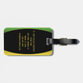 Jamaica Colors Green Gold Caribbean Name Monogram Bagagelabel (Achterkant horizontaal)
