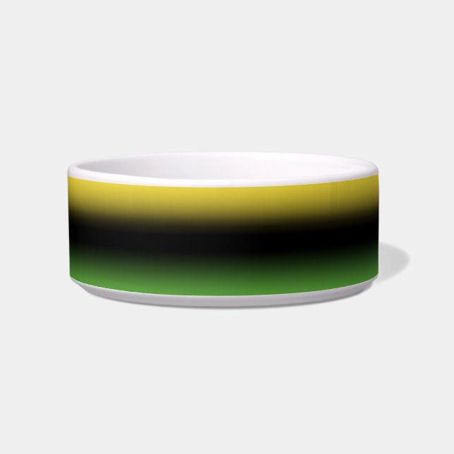 Jamaica Colors Ombre Gradient Green Black & Gold Voerbakje (Voorkant)