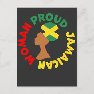 Jamaica Country Flag Roots Proud Jamaican Woman Briefkaart