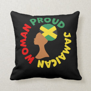 Jamaica Country Flag Roots Proud Jamaican Woman Kussen