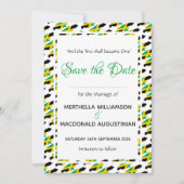 JAMAICA Custom Viering Schriftbruiloft Save The Date (Voorkant)