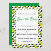JAMAICA Custom Viering Schriftbruiloft Save The Date (Voorkant / Achterkant)