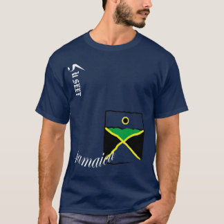 Jamaica Damaged Pocket Navy T Shirt