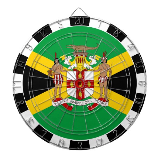 Jamaica Dartboard en Jamaicaanse vlag/spelraad Dartbord (Voorkant)