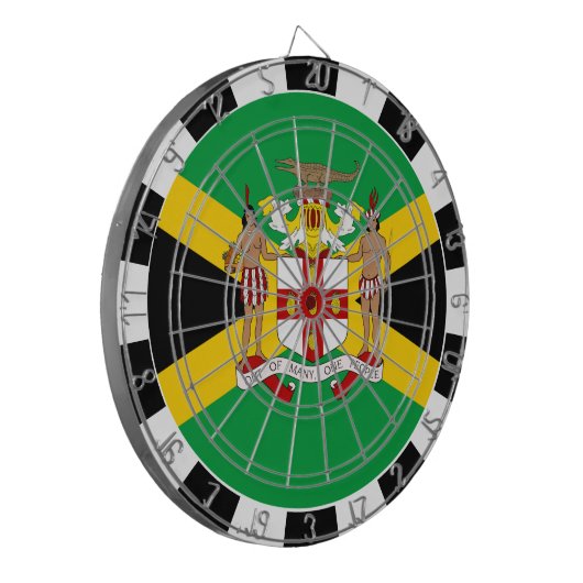 Jamaica Dartboard en Jamaicaanse vlag/spelraad Dartbord (Voorkant Links)