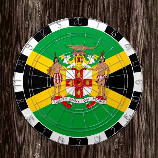 Jamaica Dartboard en Jamaicaanse vlag/spelraad Dartbord