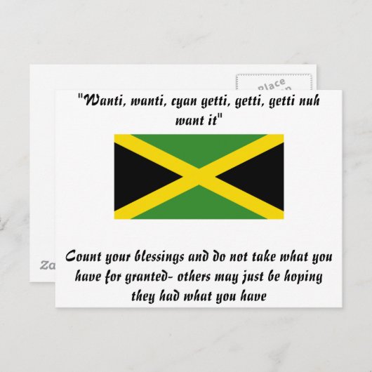 Jamaica design briefkaart (Voorkant / Achterkant)