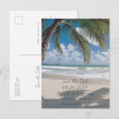 Jamaica Destination Beach Wedding Save the Date Aankondigingskaart (Voorkant / Achterkant)