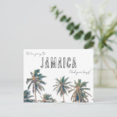 Jamaica Destination Beach Wedding Save the Date Briefkaart (Staand voorkant)