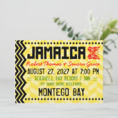 JAMAICA Destination Invitation Metallic Gold Kaart (Staand voorkant)
