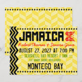 JAMAICA Destination Invitation Metallic Gold Kaart (Voorkant / Achterkant)