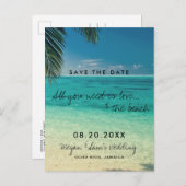 Jamaica Destination Wedding Save the Date Aankondigingskaart (Voorkant / Achterkant)
