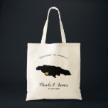 Jamaica Destination Wedding Welcome Bag Tas<br><div class="desc">Het weekend verwelkomen cadeautas voor gasten uit de stad voor je bruiloft,  met afbeelding van Jamaica,  met gouden hart.  Vul tas met je favoriete godies.</div>