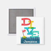 Jamaica Dive - Colorful Scuba Magneet (Voorkant / Achterkant)