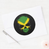 Jamaica Dripping Splatter Skull Ronde Sticker (Envelop)