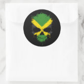 Jamaica Dripping Splatter Skull Ronde Sticker (Tas)
