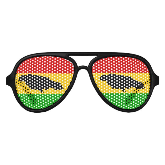 Jamaica Eiland en Rasta vlag Aviator Zonnebril (Voorkant)