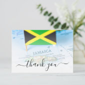 Jamaica eiland Jamaicaanse vlag bestemming bruilof Bedankkaart (Staand voorkant)