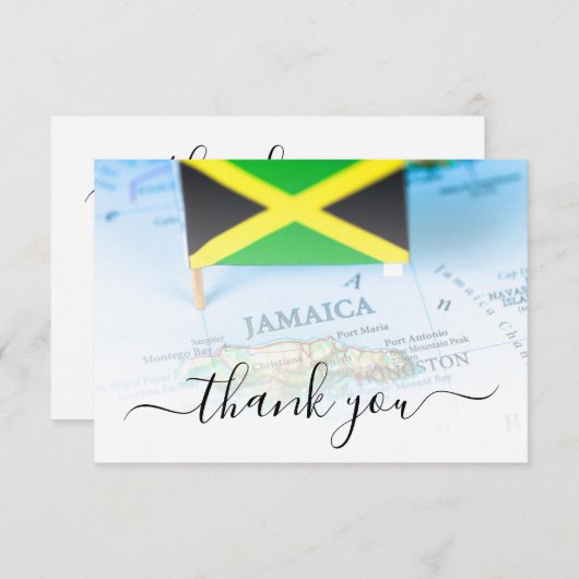 Jamaica eiland Jamaicaanse vlag bestemming bruilof Bedankkaart (Voorkant / Achterkant)