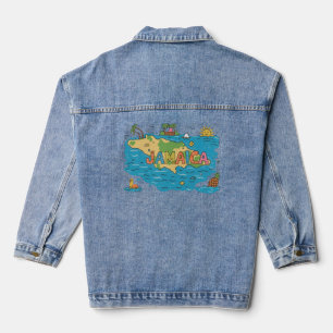 Jamaica eiland kaart denim jacket