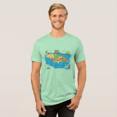 Jamaica eilandkaart Tri-Blend shirt (Voorkant volledig)