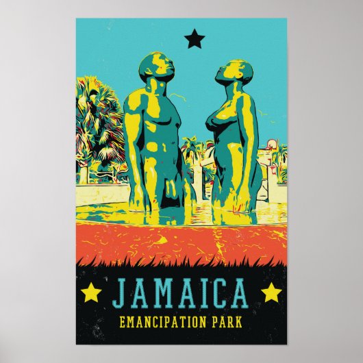 Jamaica, Emancipation Park, Caribische Briefkaart Poster (Voorkant)