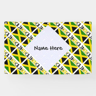 Jamaica en de Jamaicaanse vlag getegeld met uw naa Spandoek