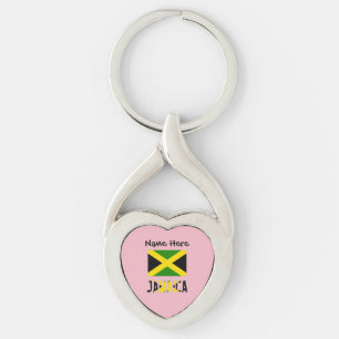 Jamaica en de Jamaicaanse vlag met uw naam Sleutelhanger