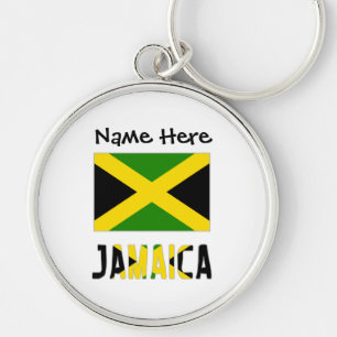 Jamaica en de vlag van Jamaica met uw naam Sleutelhanger