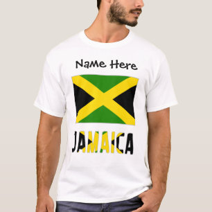 Jamaica en de vlag van Jamaica met uw naam T-shirt
