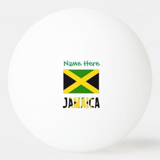 Jamaica en Jamaica Vlag Groen Personalisatie  Pingpongbal (Voorkant)