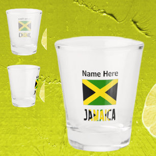 Jamaica en Jamaicaanse vlag gepersonaliseerd Shot Glas