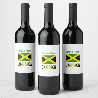 Jamaica en Jamaicaanse vlag Gepersonaliseerd Wijn Etiket