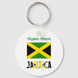 Jamaica en Jamaicaanse Vlag Groen Personalisatie Sleutelhanger