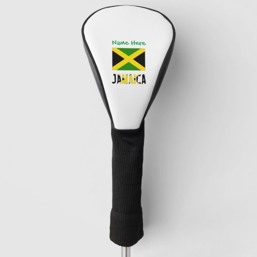 Jamaica en Jamaicaanse vlag Groene Personalisatie Golfheadcover (Voorkant)