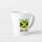 Jamaica en Jamaicaanse vlag Groene Personalisatie Latte Mok (Rechterhoek)