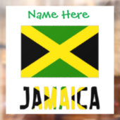 Jamaica en Jamaicaanse vlag Groene Personalisatie Raamsticker (Vel 2)