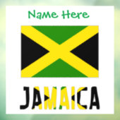Jamaica en Jamaicaanse vlag Groene Personalisatie Raamsticker (Vel 3)