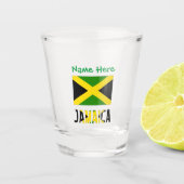 Jamaica en Jamaicaanse vlag Groene Personalisatie Shot Glas (Voorkant)