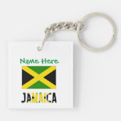 Jamaica en Jamaicaanse vlag Groene Personalisatie Sleutelhanger (Achterkant)