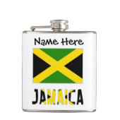 Jamaica en Jamaicaanse vlag met Jouw naam Heupfles (Voorkant)