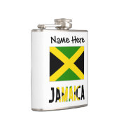Jamaica en Jamaicaanse vlag met Jouw naam Heupfles (Rechts)