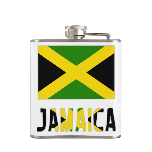 Jamaica en Jamaicaanse vlag met Jouw naam Heupfles (Achterkant)