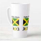 Jamaica en Jamaicaanse vlag met Jouw naam Latte Mok (Linkerhoek)