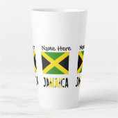 Jamaica en Jamaicaanse vlag met Jouw naam Latte Mok (Voorkant)