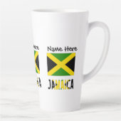Jamaica en Jamaicaanse vlag met Jouw naam Latte Mok (Rechts)