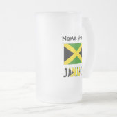 Jamaica en Jamaicaanse vlag met Jouw naam Matglas Bierpul (Voorkant rechts)