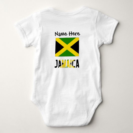 Jamaica en Jamaicaanse vlag met Jouw naam Romper (Achterkant)