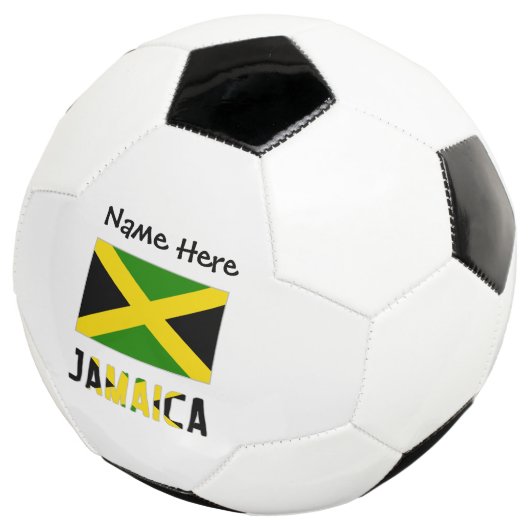 Jamaica en Jamaicaanse vlag met Jouw naam Soccer B Voetbal (Drie kwart)