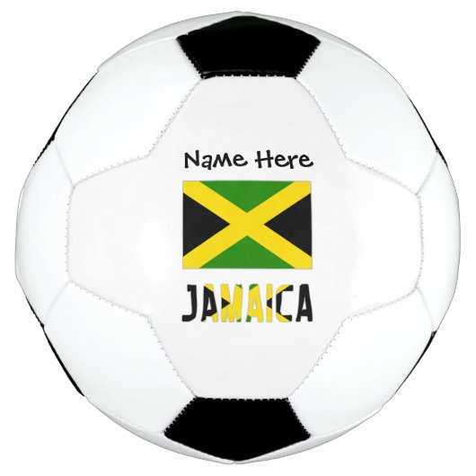 Jamaica en Jamaicaanse vlag met Jouw naam Soccer B Voetbal (Voorkant)